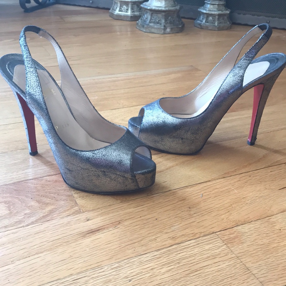 Christian Louboutin distressed slingbacks